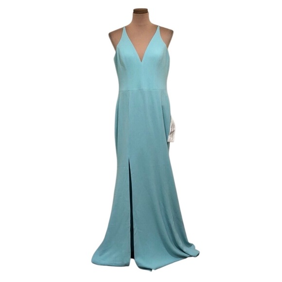 NWT Dress The Population Iris Formal Maxi Dress Size Large Tranquil Blue Aqua - Picture 1 of 9